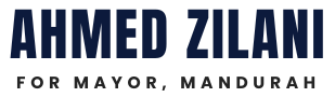 The site logo with text : Ahmed Zilani for mayor Mandurah